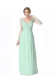 Cap Sleeves V-Neck V-Back Soft Chiffon & Lace A-Line Bridesmaid Dress Brisbane
