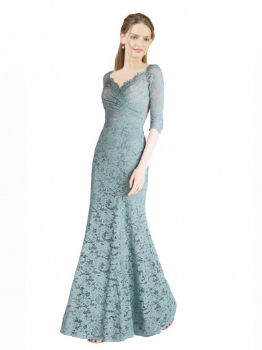 Half Sleeves Sweetheart Lace A-Line Prom Dress / Bridesmaid Dress Brisbane