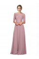 Short Sleeves Off the Shoulder Soft Chiffon & Lace A-Line Prom Dress / Bridesmaid Dress Brisbane