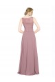 Sleeveless Illusion Neck Soft Chiffon & Lace A-Line Black Tie Prom Dress / Bridesmaid Dress Brisbane