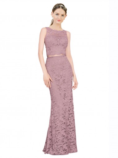 Sleeveless Illusion Neck Lace Mermaid Prom Dress / Bridesmaid Dress Brisbane