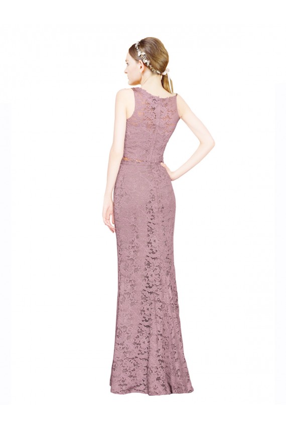 Sleeveless Illusion Neck Lace Mermaid Prom Dress / Bridesmaid Dress Brisbane