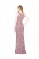Sleeveless Illusion Neck Lace Mermaid Prom Dress / Bridesmaid Dress Brisbane