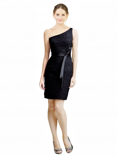 Sleeveless One Shoulder Open Back Lace A-Line Bridesmaid Dress Brisbane