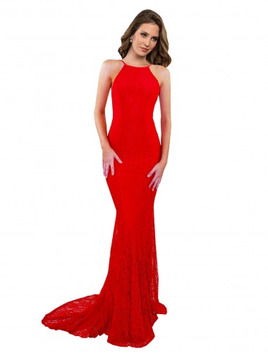 Sleeveless High Neck Open Back Lace Mermaid Evening Gown / Prom Dress / Bridesmaid Dress Brisbane