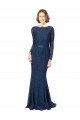 Long Sleeves Jewel Neck V-Back Lace Mermaid, Sheath Bridesmaid Dress Brisbane