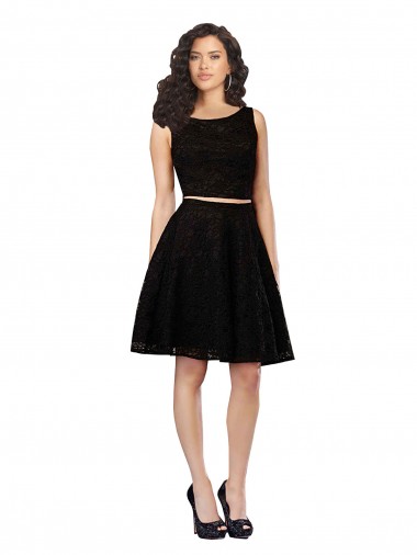 Sleeveless Jewel Neck Lace A-Line Bridesmaid Dress Brisbane