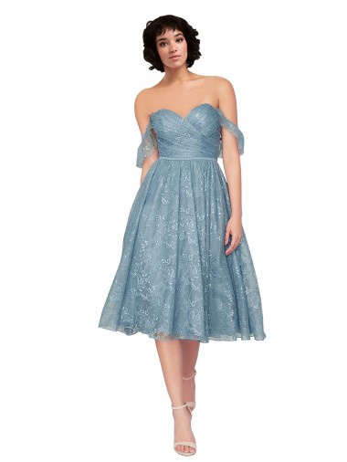 Sleeveless Off the Shoulder Keyhole Back Lace A-Line Bridesmaid Dress Brisbane