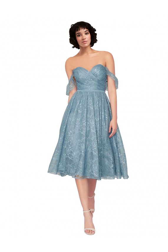 Sleeveless Off the Shoulder Keyhole Back Lace A-Line Bridesmaid Dress Brisbane