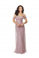 Sleeveless Off the Shoulder Criss Cross Back Lace A-Line Bridesmaid Dress Brisbane