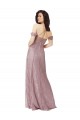 Sleeveless Off the Shoulder Criss Cross Back Lace A-Line Bridesmaid Dress Brisbane