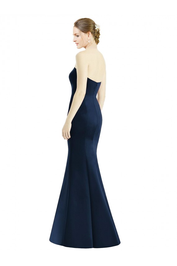 Sleeveless Dark Navy Sweetheart Satin Mermaid Bridesmaid Dresses Brisbane