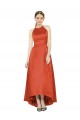 Sleeveless Halter Neck Satin A-Line High Low Bridesmaid Dress Brisbane