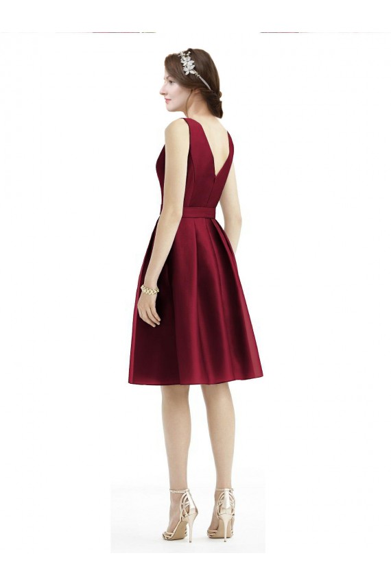 Sleeveless Bateau Neck Satin A-Line Bridesmaid Gown Brisbane