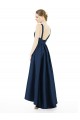 Sleeveless Bateau Neck Satin A-Line High Low Bridesmaid Dress Brisbane