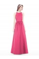 Sleeveless Jewel Neck Keyhole Back Satin A-Line Bridesmaid Dress Brisbane
