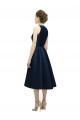 Sleeveless Dark Navy Halter Neck Satin A-Line High Low Bridesmaid Dress Brisbane