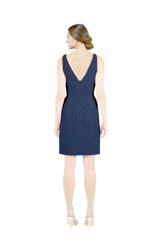 Sleeveless V-Neck Open Back Satin A-Line Evening Gown / Bridesmaid Dress Brisbane