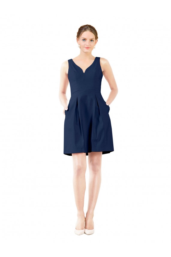 Sleeveless V-Neck Satin A-Line Bridesmaid Gown Brisbane