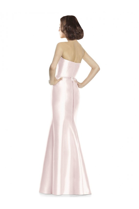Sleeveless Pink Sweetheart Satin Mermaid Bridesmaid Dress Brisbane