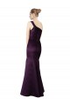 Sleeveless Grape One Shoulder Satin Mermaid Prom Dress / Bridesmaid Dress Brisbane
