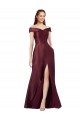 Cap Sleeves Off the Shoulder Satin A-Line Black Tie Evening Gown / Prom Dress / Bridesmaid Dress Brisbane