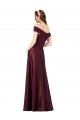 Cap Sleeves Off the Shoulder Satin A-Line Black Tie Evening Gown / Prom Dress / Bridesmaid Dress Brisbane