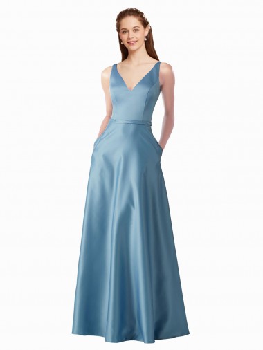Sleeveless High Neck Satin A-Line Black Tie Prom Dress / Bridesmaid Dress Brisbane
