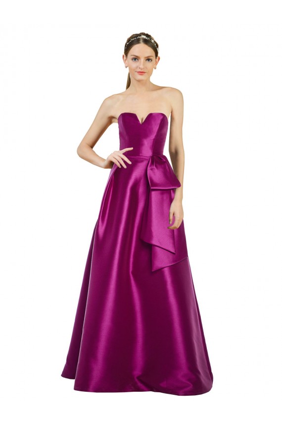 Sleeveless V-Neck Satin A-Line Prom Dress / Bridesmaid Dress Brisbane