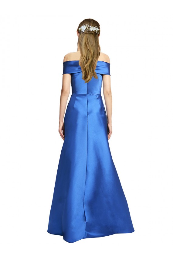 Sleeveless Off the Shoulder Satin A-Line Black Tie Evening Gown / Prom Dress / Bridesmaid Dress Brisbane