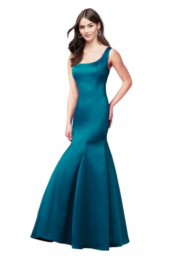 Sleeveless Bateau Neck Satin Mermaid Prom Dress / Bridesmaid Dress Brisbane