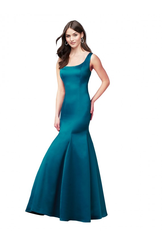 Sleeveless Bateau Neck Satin Mermaid Prom Dress / Bridesmaid Dress Brisbane