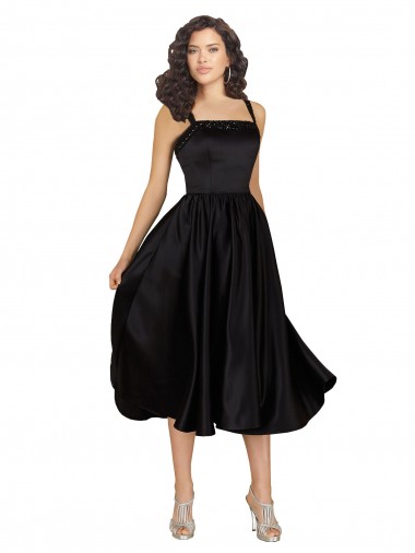 Sleeveless Square Neck Satin A-Line Prom Dress / Bridesmaid Dress Brisbane