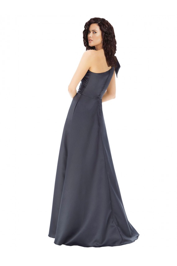 Sleeveless One Shoulder Satin A-Line Formal Evening Gown / Prom Dress / Bridesmaid Dress Brisbane