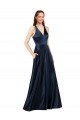 Sleeveless V-Neck Keyhole Back Satin A-Line Formal Evening Gown / Prom Dress / Bridesmaid Dress Brisbane