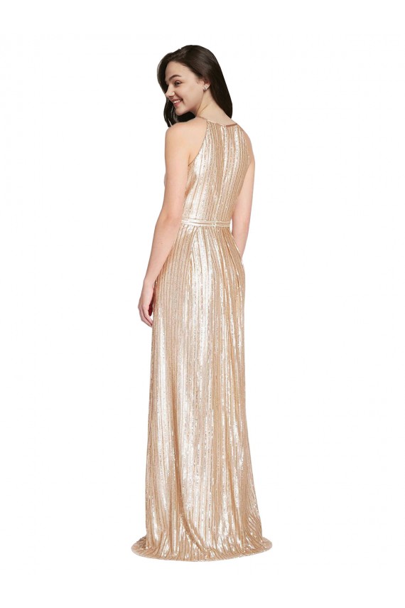 Sleeveless Halter Neck Sequin Sheath Formal Evening Gown / Prom Dress / Bridesmaid Dress Brisbane