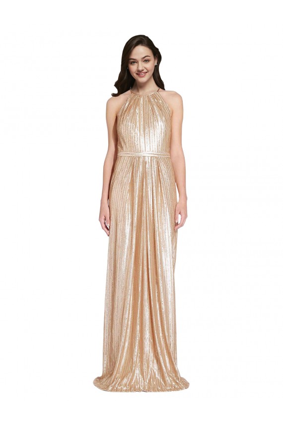 Sleeveless Halter Neck Sequin Sheath Formal Evening Gown / Prom Dress / Bridesmaid Dress Brisbane