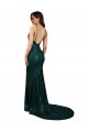 Sleeveless Dark Green V-Neck Low Back Sequin Mermaid Formal Evening Gown / Prom Dress / Bridesmaid Dress Brisbane