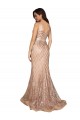 Sleeveless V-Neck V-Back Sequin & Sparkling Sequin Mermaid Formal Plus Size Evening Gown / Prom Dress / Bridesmaid Dress Brisbane
