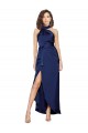 Sleeveless Sapphire Halter Neck Silk like Satin A-Line High Low Evening Gown / Prom Dress / Bridesmaid Dress Brisbane