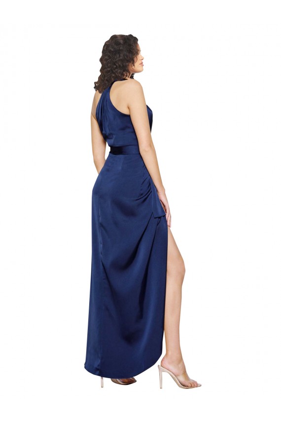 Sleeveless Sapphire Halter Neck Silk like Satin A-Line High Low Evening Gown / Prom Dress / Bridesmaid Dress Brisbane