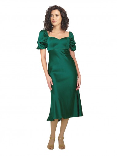 Short Sleeves Sweetheart Low Back Silk like Satin A-Line Formal Evening Gown / Prom Dress / Bridesmaid Dress Brisbane
