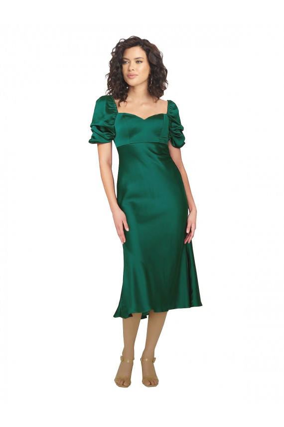 Short Sleeves Sweetheart Low Back Silk like Satin A-Line Formal Evening Gown / Prom Dress / Bridesmaid Dress Brisbane