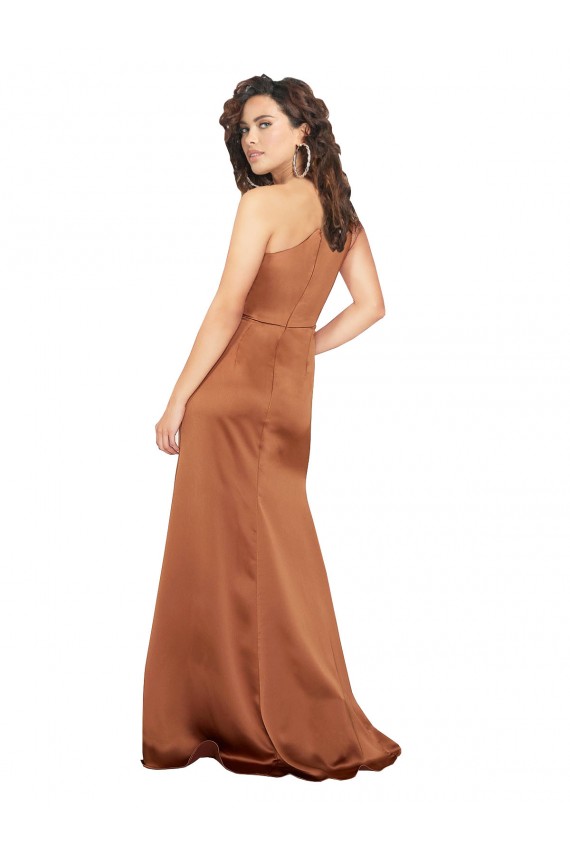 Sleeveless One Shoulder Silk like Satin A-Line Formal Dress / Bridesmaid Dress Brisbane