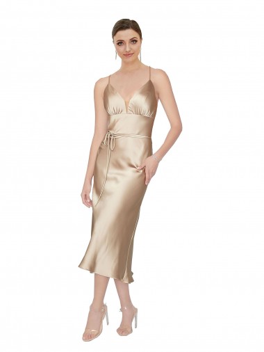 Sleeveless V-Neck Silk like Satin A-Line Formal Evening Gown / Prom Dress / Bridesmaid Dress Brisbane