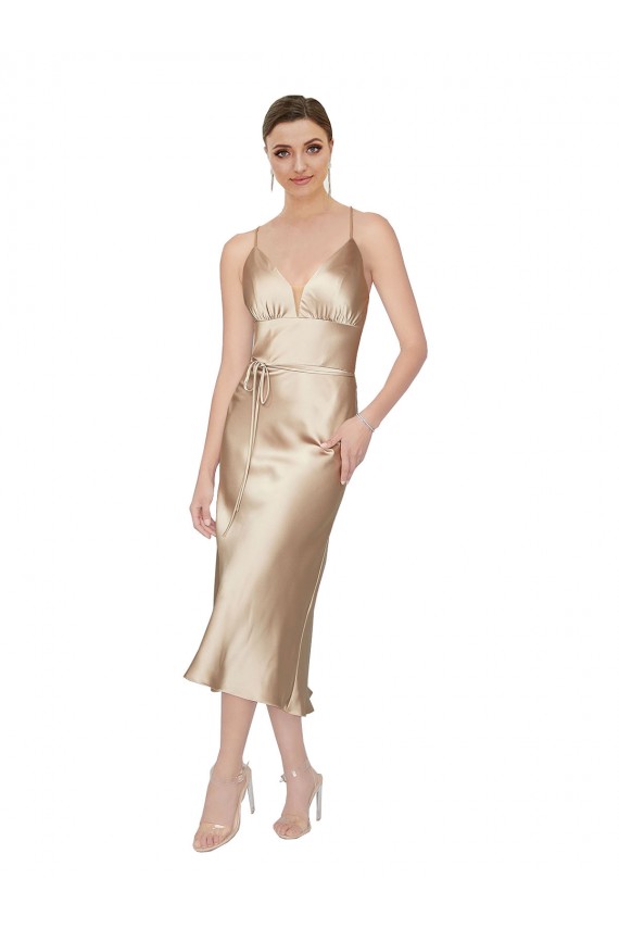 Sleeveless V-Neck Silk like Satin A-Line Formal Evening Gown / Prom Dress / Bridesmaid Dress Brisbane