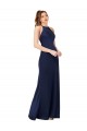 Sleeveless High Neck Criss Cross Back Silk like Satin Sheath Formal Evening Gown / Prom Dress / Bridesmaid Dress Brisbane