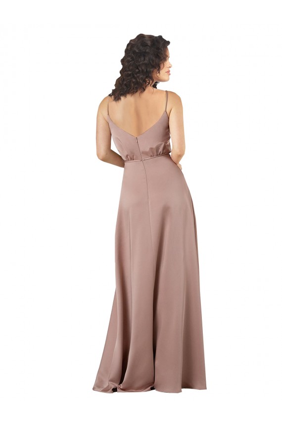 Sleeveless V-Neck Silk like Satin A-Line Formal Evening Gown / Bridesmaid Dress Brisbane