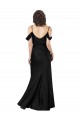 Sleeveless Black Off the Shoulder Low Back Silk like Satin A-Line Formal Dress / Bridesmaid Dress Brisbane