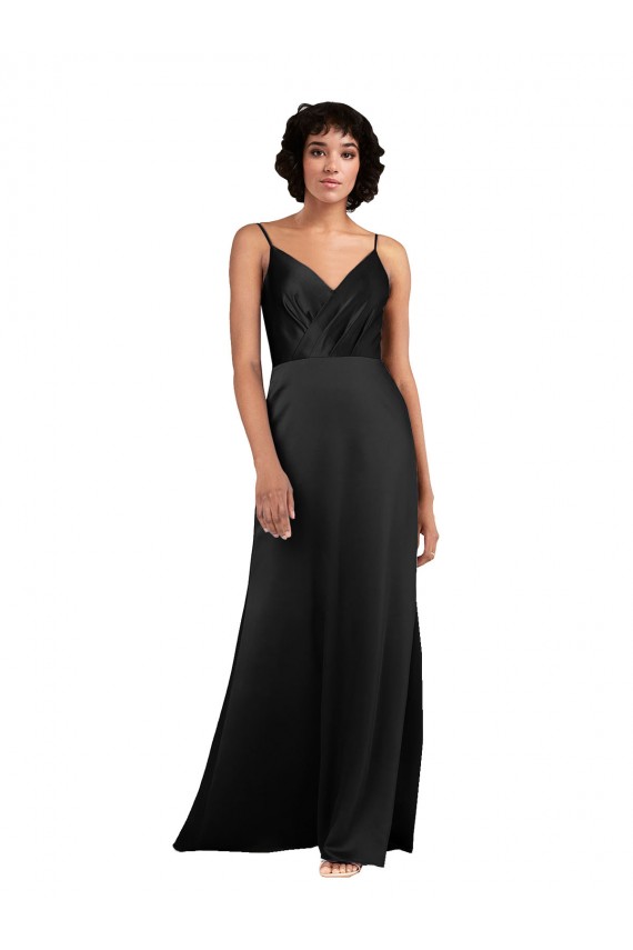 Sleeveless V-Neck Silk like Satin Column Formal Evening Gown / Prom Dress / Bridesmaid Dress Brisbane